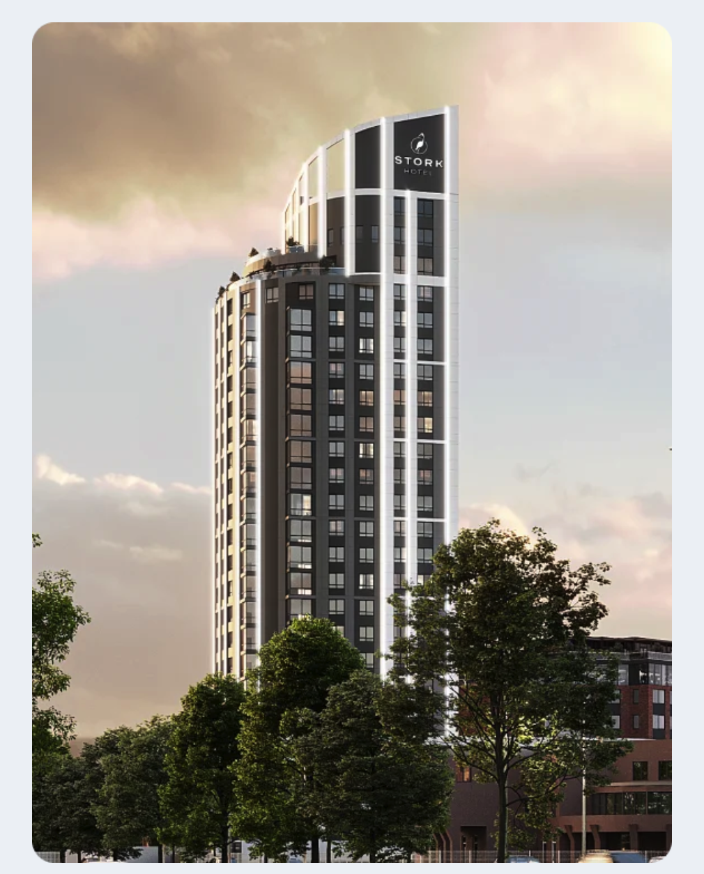 Визуализация башни STORK HOTEL